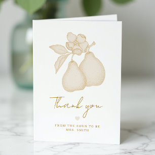 Gold Perfect Pear Brautparty Danke Karte