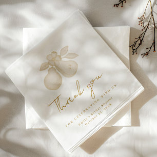 Gold Perfect Pear Brautparty Danke Napkin Serviette