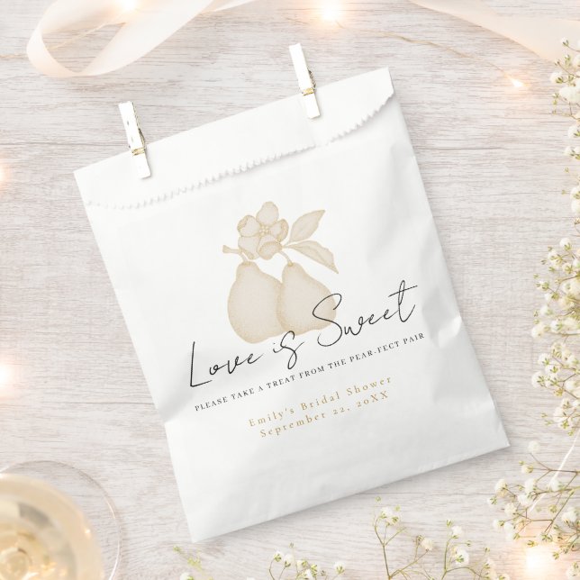 Gold Perfect Pear Brautparty | Liebe ist süß Geschenktütchen (Ausgeschnitten)