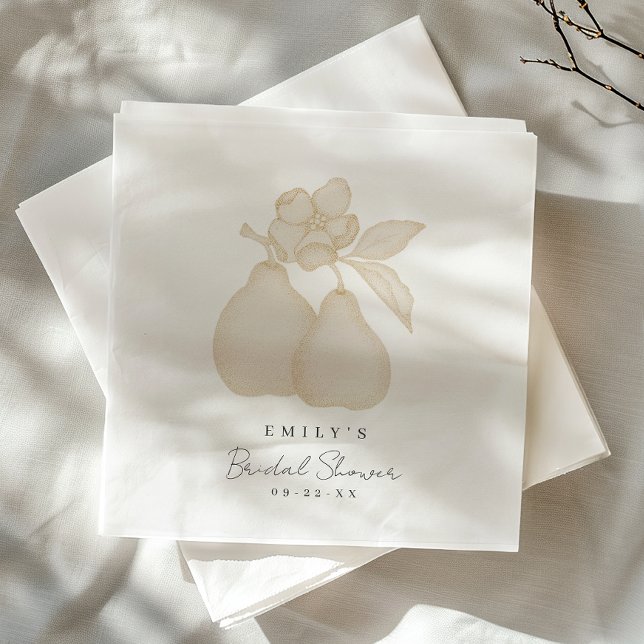 Gold Perfect Pear Brautparty Napkin Serviette (Pear Napkins)
