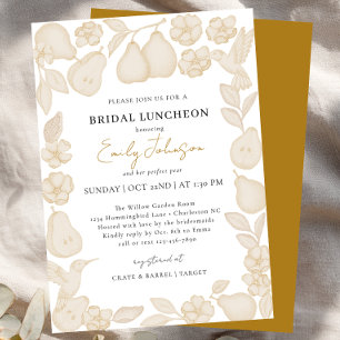 Gold Perfect Pear Bridal Luncheon Einladung