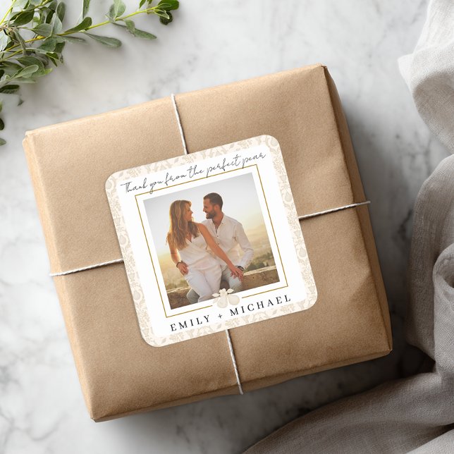 Gold Perfect Pear Foto Vielen Dank Sticker (Photo Sticker)