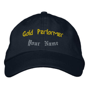 Gold Performer Navy Personalisierte Feier-Hut  Bestickte Baseballkappe