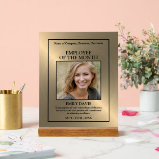Gold/Personalised Photo - Employee Award Acrylschild