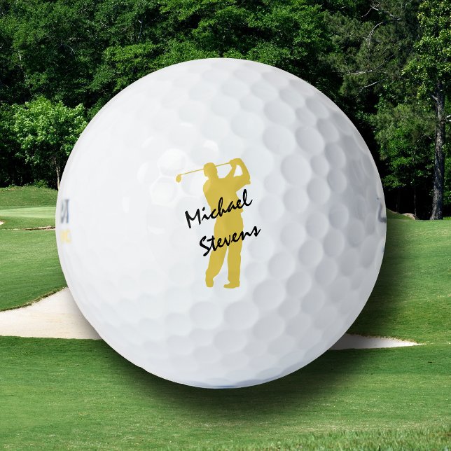 Gold Personalisiert Golfer Golfball (Von Creator hochgeladen)