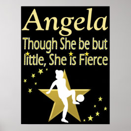 GOLD PERSONALISIERT SOCCER GIRL POSTER