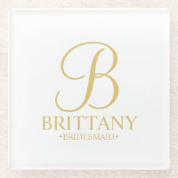 Gold Personalisierte Monogramm und Name Bridesmaid