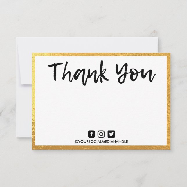Gold Persönliche Nachricht Vielen Dank Media Inser (Vorderseite)
