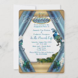 Gold, Pfauen, Federn und Smaragdgrüne Seide Einladung