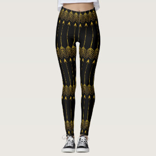 Gold-Pfeile, Farbenleder Leggings