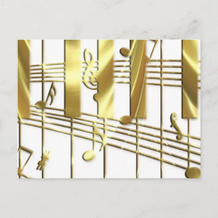 Gold Piano Keyboard Postkarte