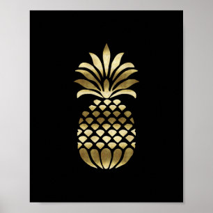 GOLD PINEAPPLE Art Print Poster