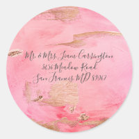 Gold Pink Abstrakte Farbe Script Name Adresse
