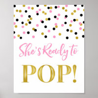 Gold Pink Black Confetti Sie ist bereit zum Pop Si