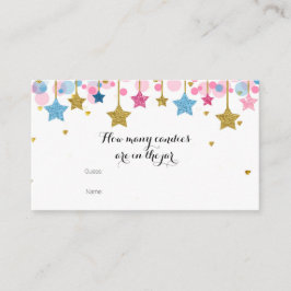 Gold Pink Blue tinkle Wie viele Candies im Glas Begleitkarte