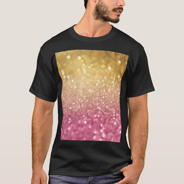 Gold Pink Bokeh: Abstrakte Lichter T-Shirt (Vorderseite)