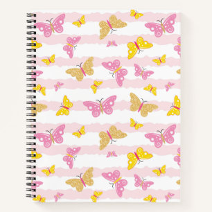 Gold & Pink Butterfly Notizbuch