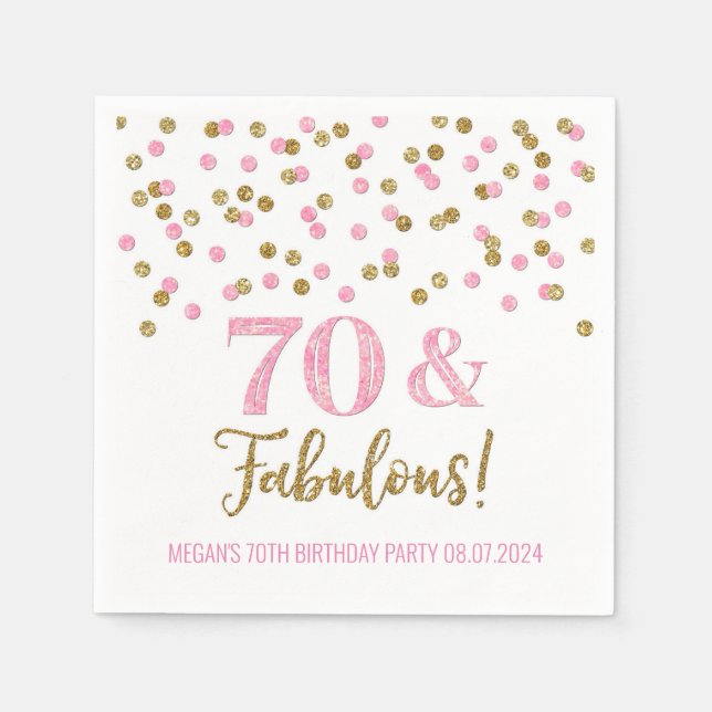 Gold Pink Confetti 70 & Fabulous Serviette (Vorderseite)