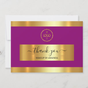 Gold Pink Danke Business Insert Card Einladung