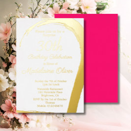 Gold Pink Elegant 30. Geburtstag Folieneinladung