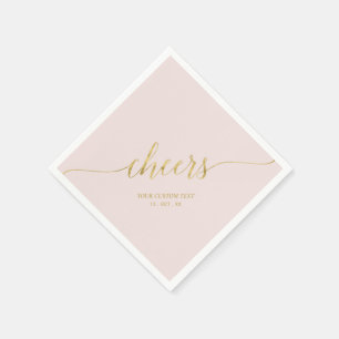 Gold & Pink Elegante Stylische Beschriftung Prost Serviette