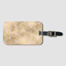 Gold Pink Floral Lace Gepäckanhänger