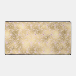 Gold Pink Floral Lace Schreibtischunterlage