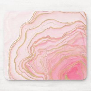 Gold Pink Fluid Liquid Painting Mousepad