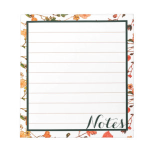 Gold Pink & Forest Grün Kalligrafie Elegant linier Notizblock