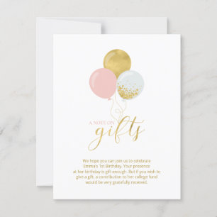 Gold & Pink   Geburtstagsfeier-Geschenkeinschlussk Dankeskarte