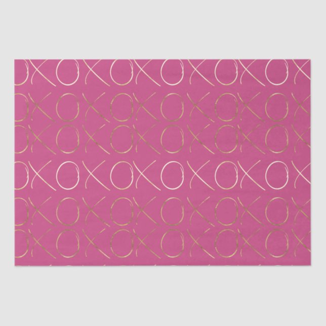 Gold Pink Girly Glam XOXO Liebe Seidenpapier (Vorderseite)