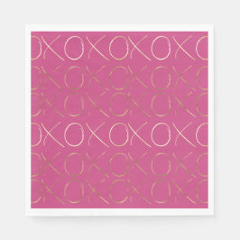 Gold Pink Girly Glam XOXO Liebe Serviette
