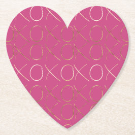 Gold Pink Girly Glam XOXO Liebe Untersetzer