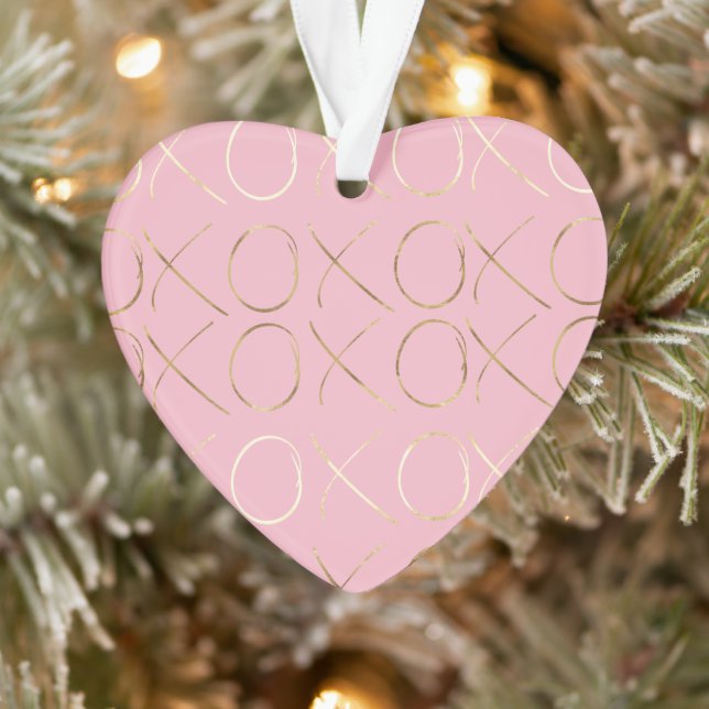 Gold Pink Girly Glam XOXO Ornament (Baum)