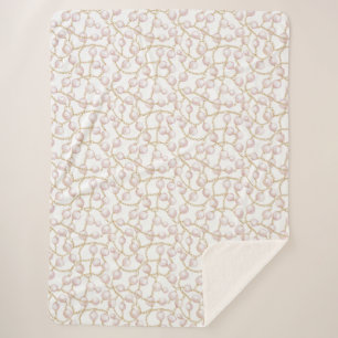 Gold Pink Glam Pearls Weihnachten Sherpadecke