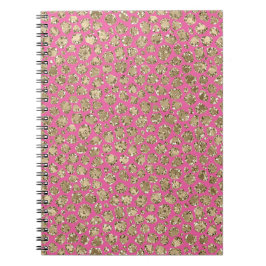 Gold Pink Glitz Leopard Print Notizblock