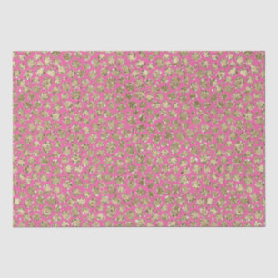 Gold Pink Glitz Leopard Print Seidenpapier