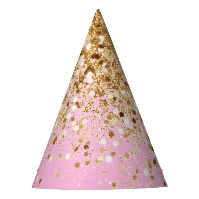 Gold Pink Glitzer #1 Partyhütchen (Vorderseite)