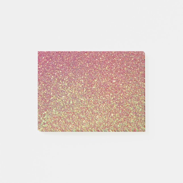 Gold Pink Glitzer Textur Post-it Klebezettel (Vorderseite)