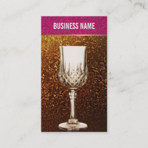 Gold & Pink Glitzer Weinkarte Business Card Visitenkarte