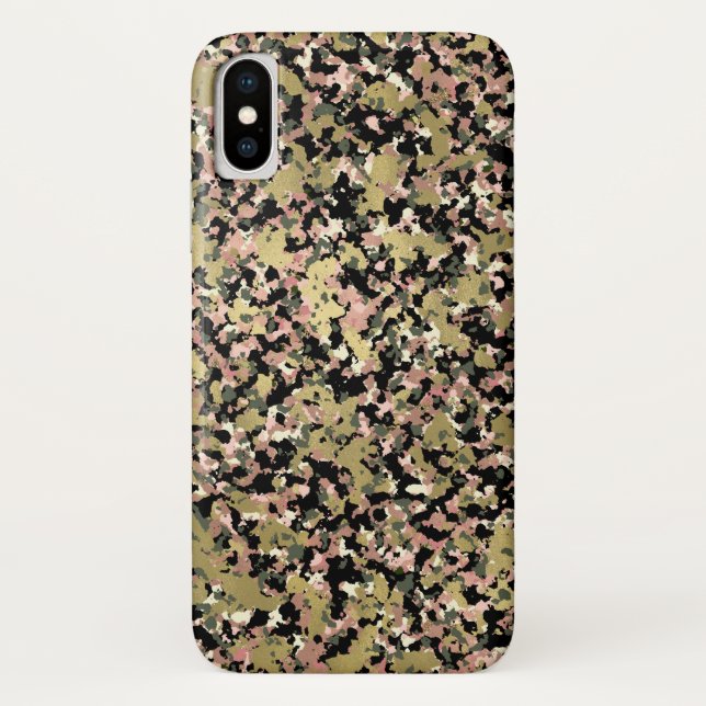Gold Pink Green Black Camouflage Muster Print Case-Mate iPhone Hülle (Rückseite)