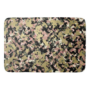 Gold Pink Grün Schwarz Tarnmuster Druck Badematte
