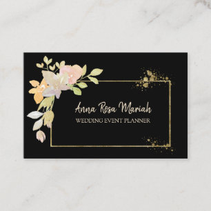 *~* Gold Pink Lavendel Eleganter Glitzer Blume Visitenkarte