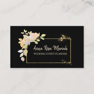 *~* Gold Pink Lavendel Glitzer Floral Elegant Visitenkarte
