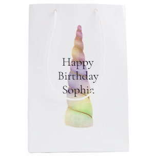 Gold Pink Lila Limone Einhorn Geburtstag Mittlere Geschenktüte