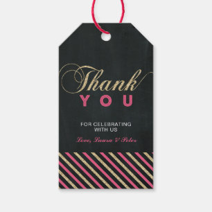 Gold & Pink   Moderne Partygeschenk Dankeschön-Tag Geschenkanhänger