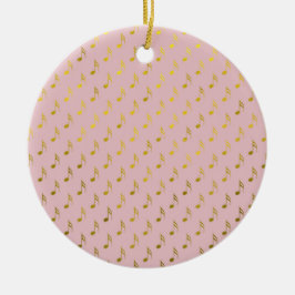 Gold Pink Musical Notes Metallische Imitat Fossil Keramik Ornament