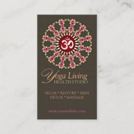 Gold Pink Om Energy Healing Yoga New Age Biz Cards Visitenkarte
