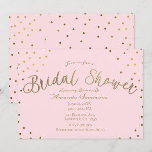 Gold & Pink Schimmer Moderne Glamour Brautparty Einladung