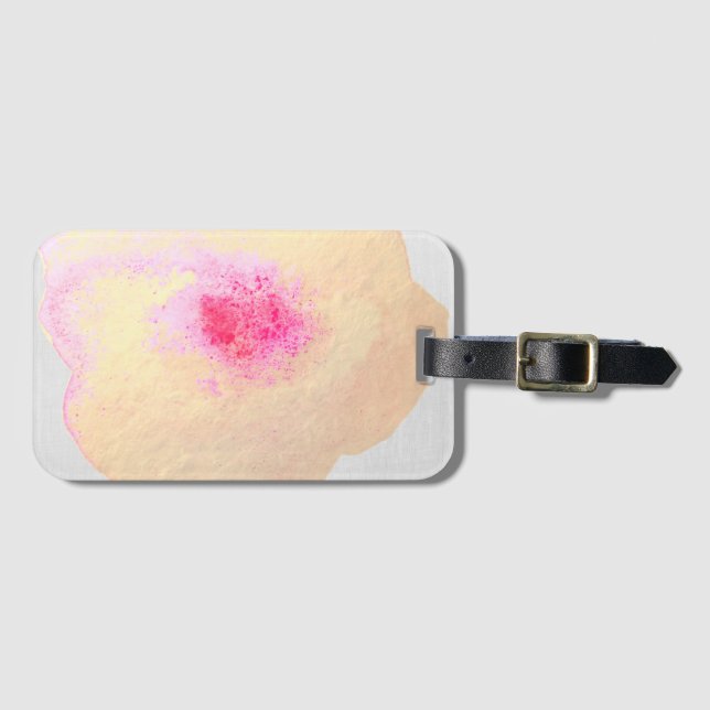Gold Pink Watercolor Floral Gepäckanhänger (Vorderseite (Horizontal))